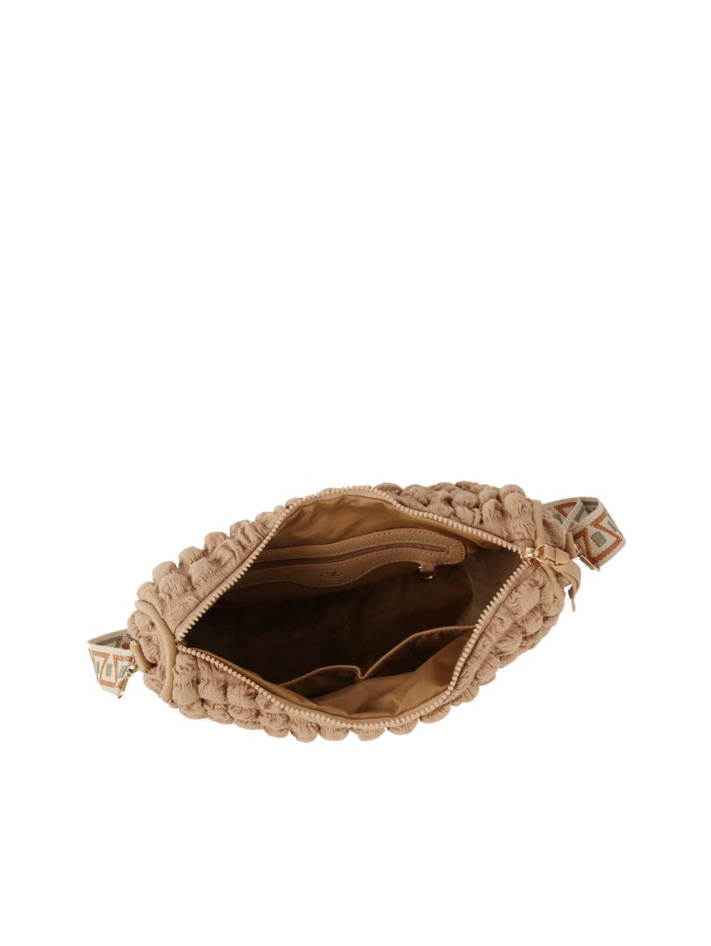 Quilted puffy guitar strap crossbody bag