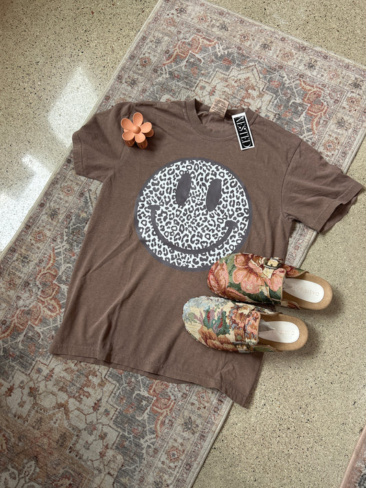 Cheetah Smiley Graphic Tee