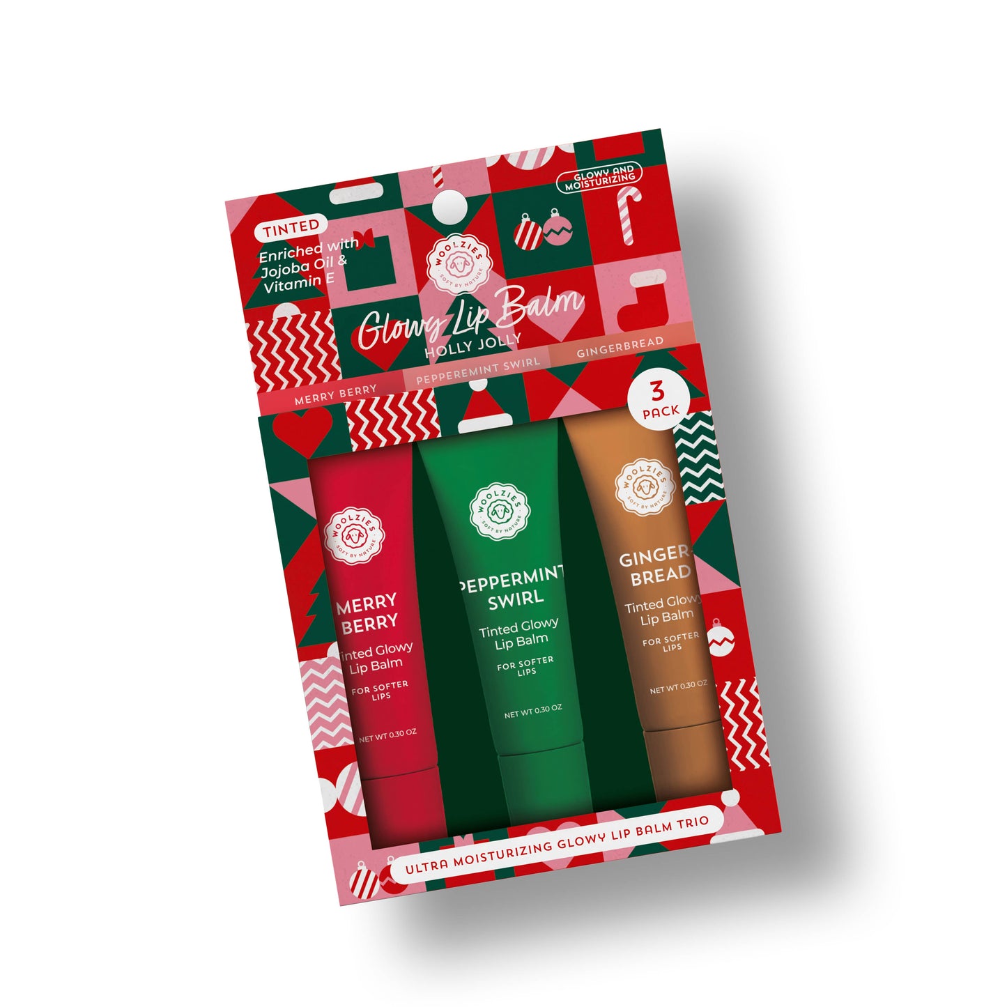 Woolzies -  Holly Jolly Glowy Lip Balm Trio
