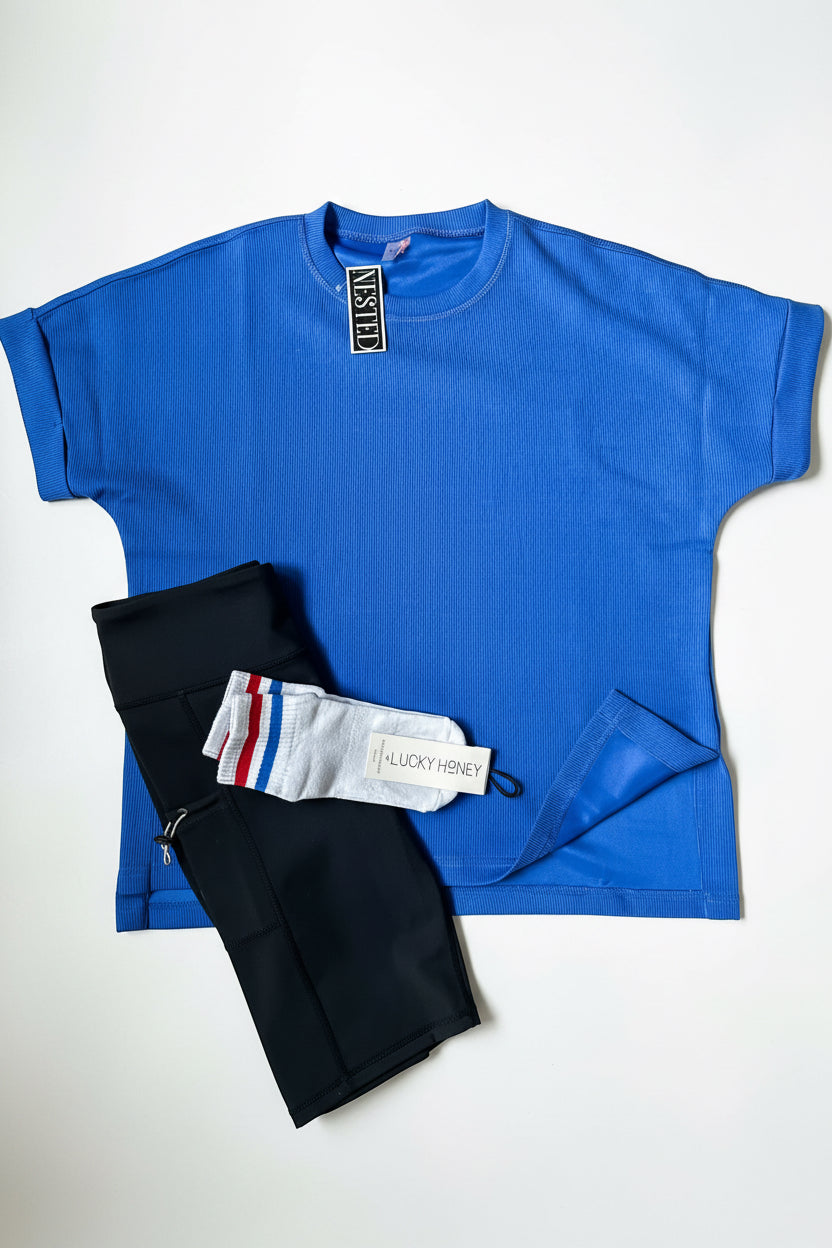 Luxe Sand Wash Rib Lounge Tee