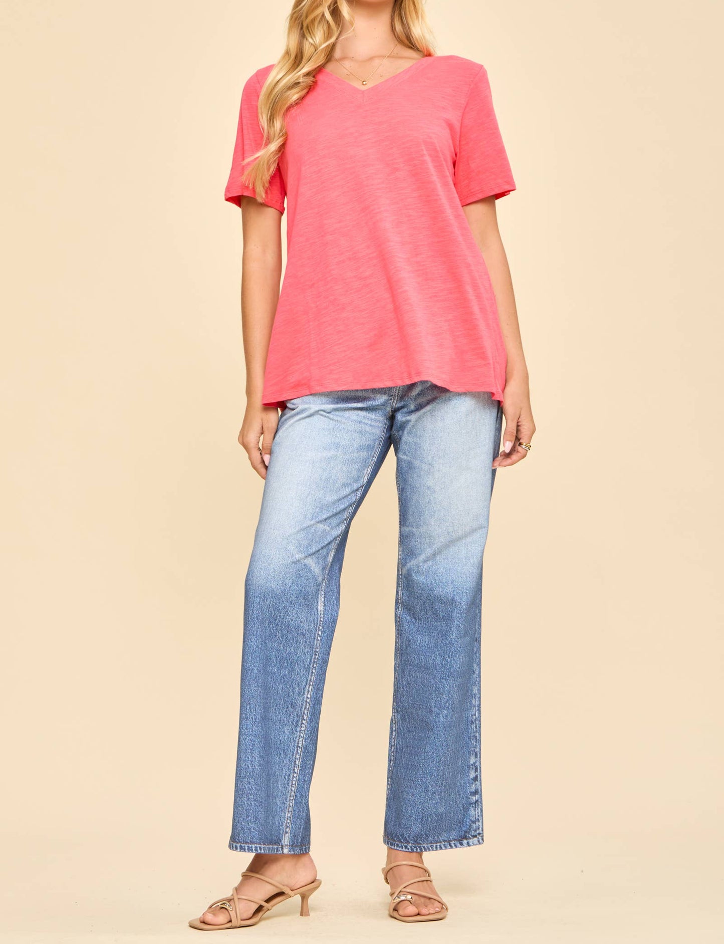 Everyday Essential Cotton V-Neck Knit Top