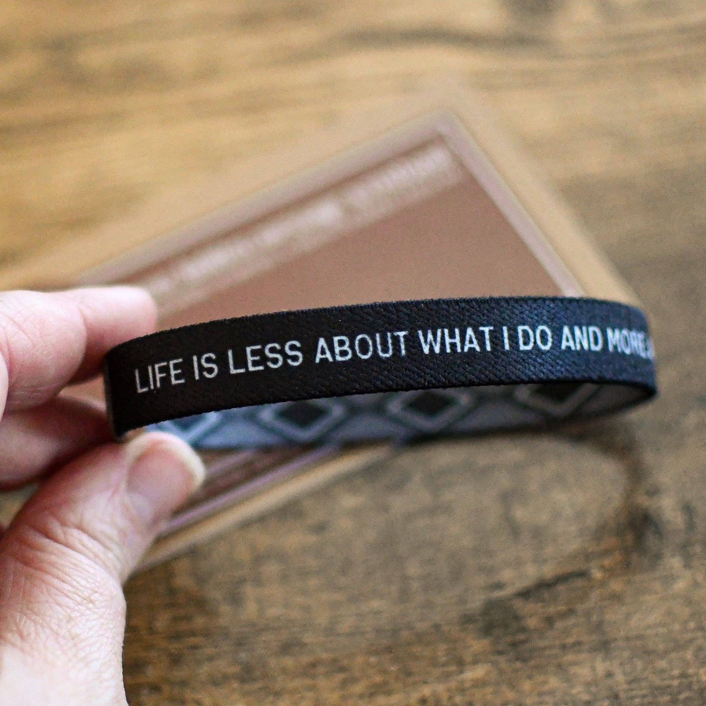 Pink Salt Riot - Life is About God Black Elastic Men's Wristband