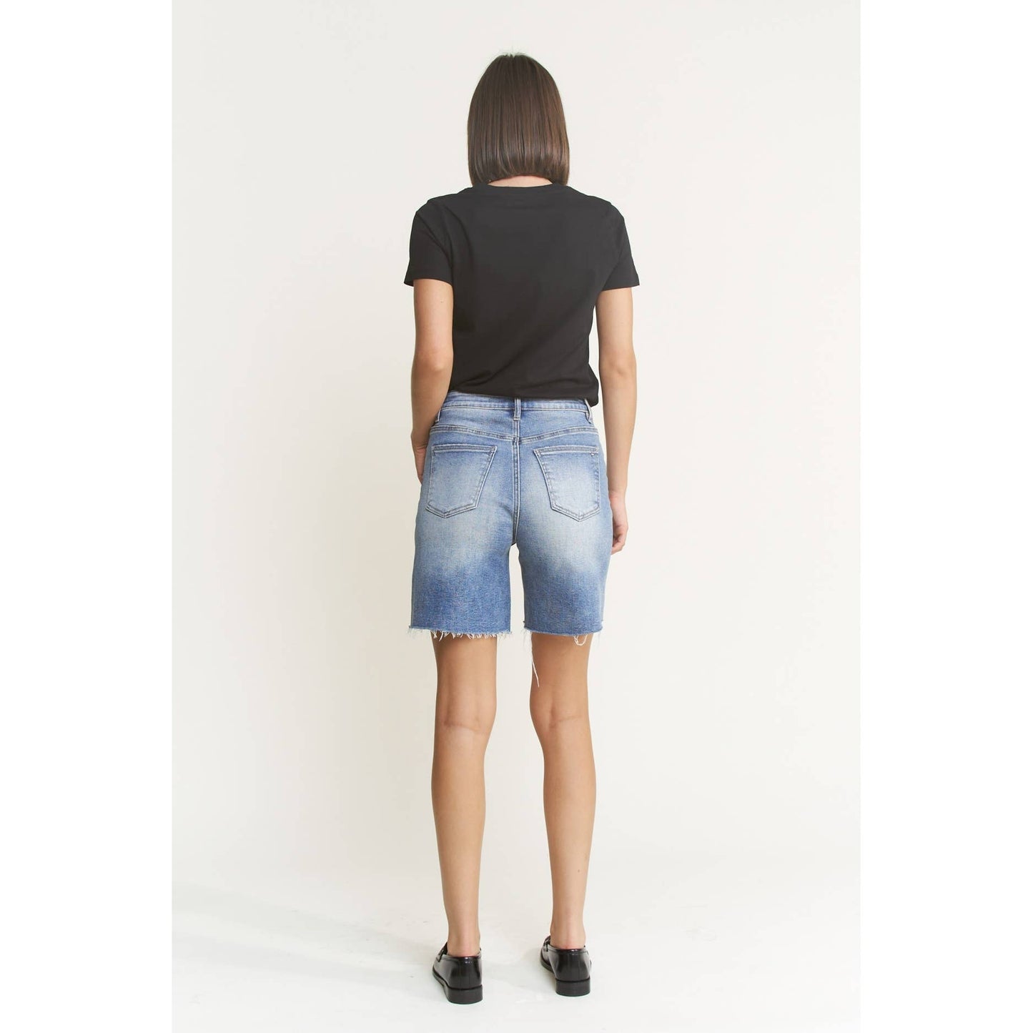 Mica Denim - SUPER HIGH VINTAGE RAW HEM BERMUDA