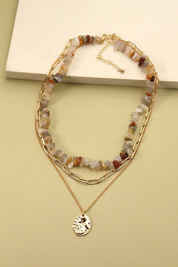NATURAL STONE LAYER NECKLACE |