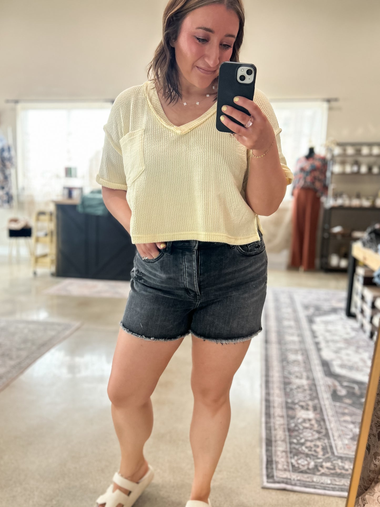 V NECK SHORT SLEEVE  TOP