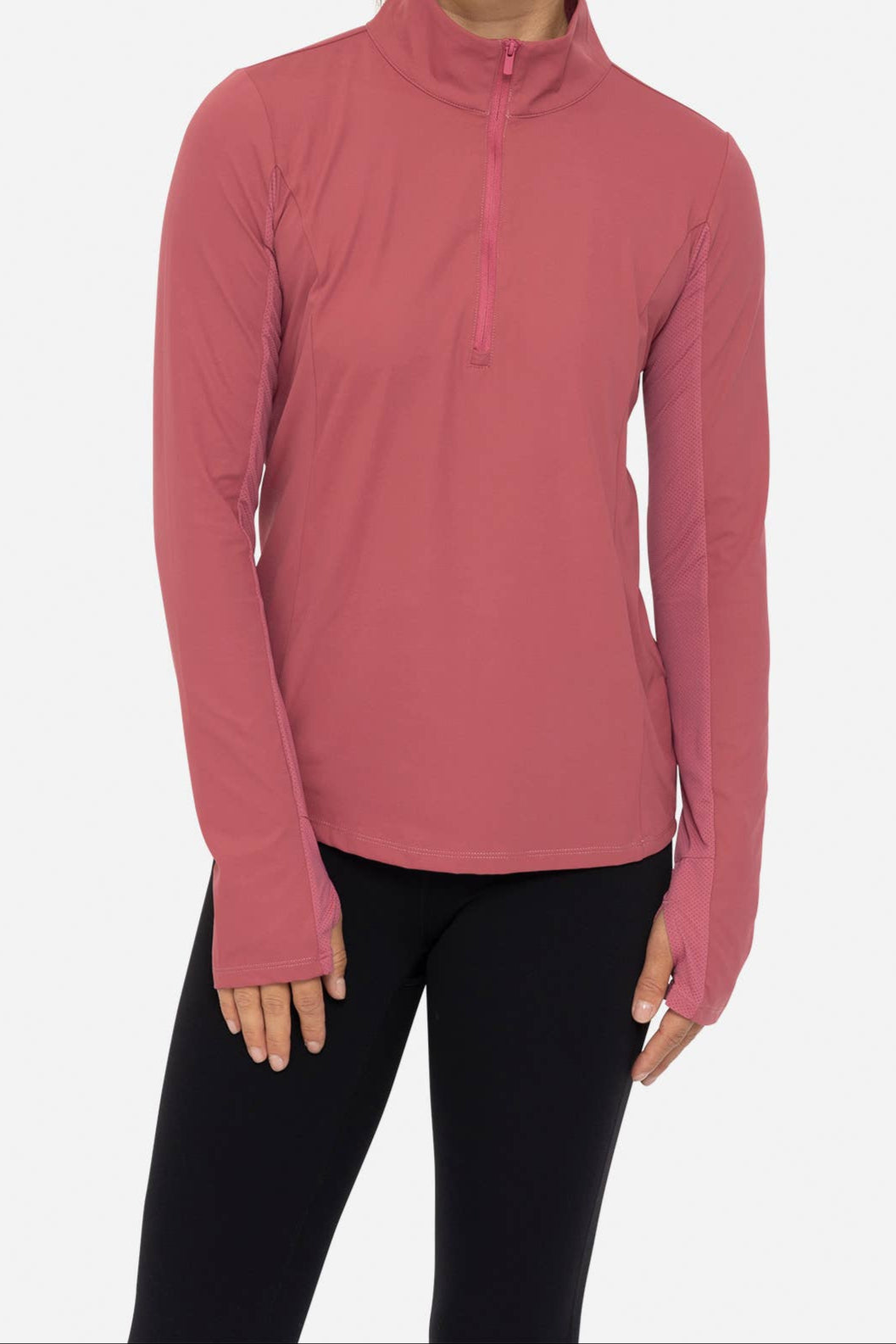 Mock Neck Half Zip Active Top