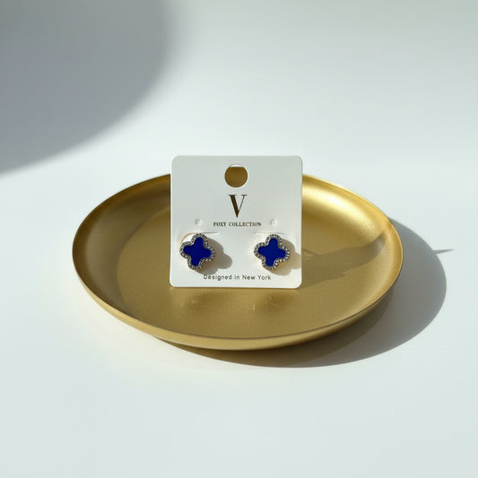 Blue Clover Studs