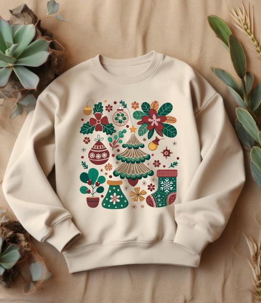 Holiday Print Graphic Crewneck