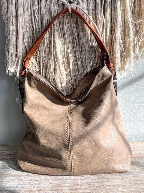 Side Metal Accent Hobo Bag