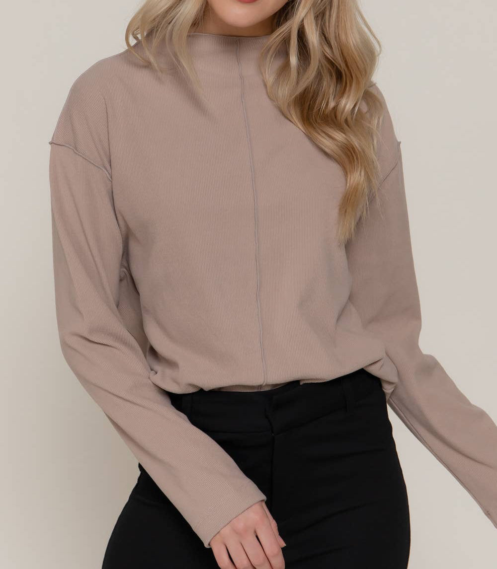 Seam Detail Brushed Rib Top