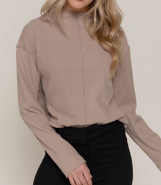 Seam Detail Brushed Rib Top