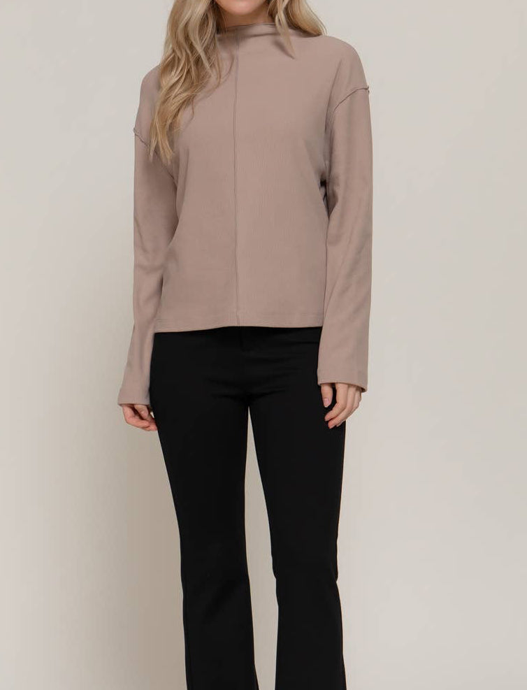 Seam Detail Brushed Rib Top