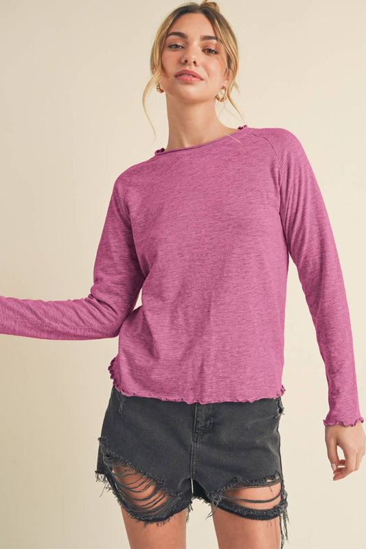 Ruffle Sleeve Long Sleeve Top