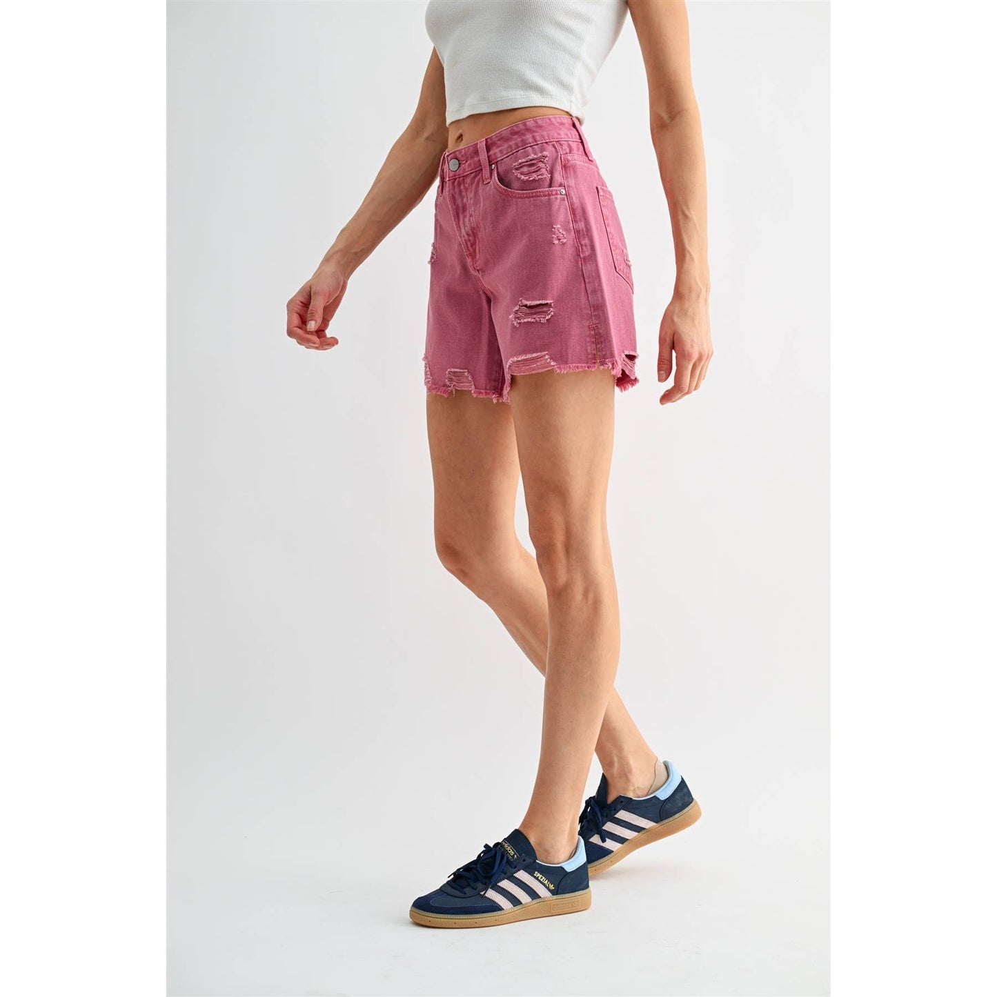 Mica Denim - RIGID BOYFRIEND MIDI SHORTS