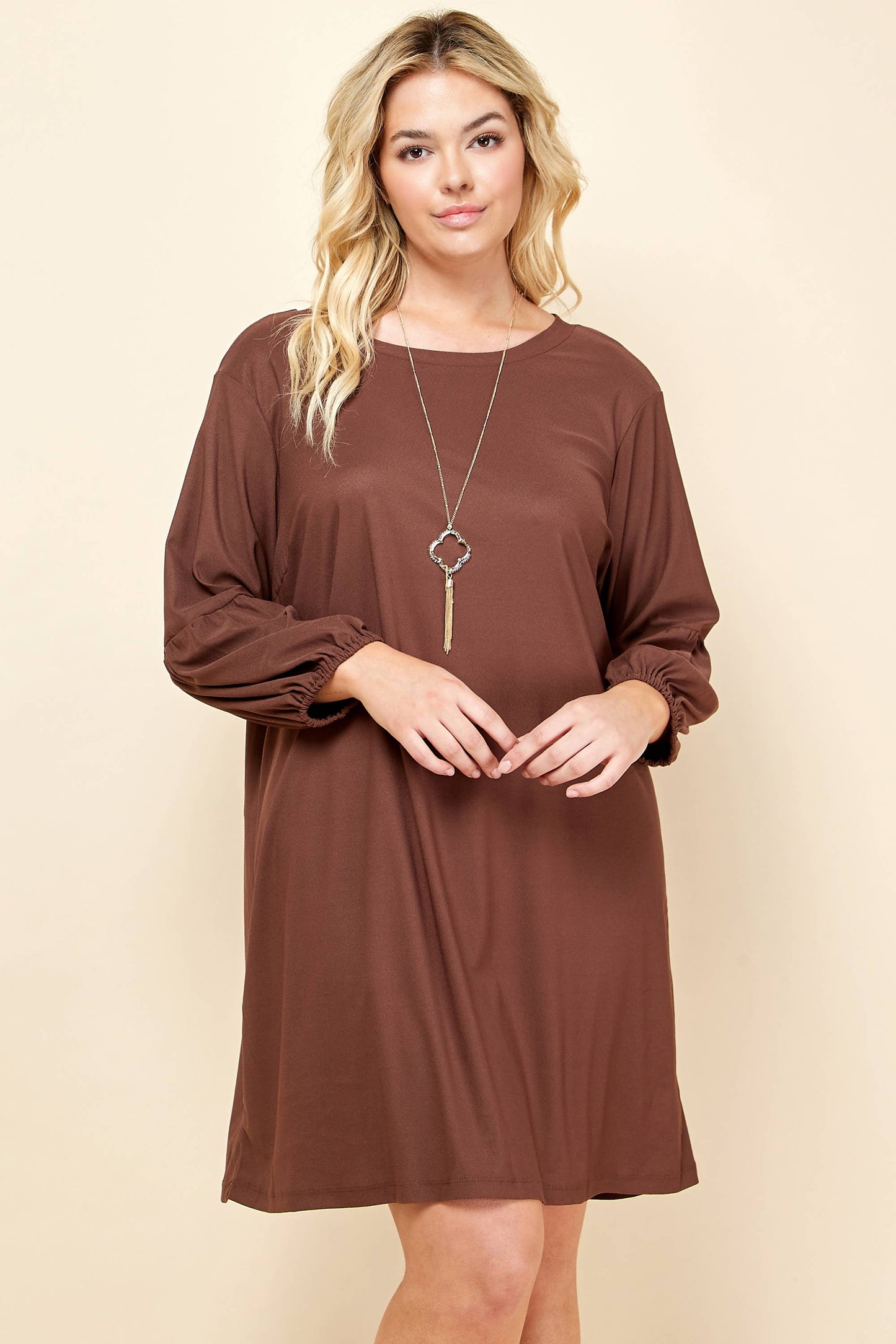 PLUS SIZE LONG SLEEVE  DRESS