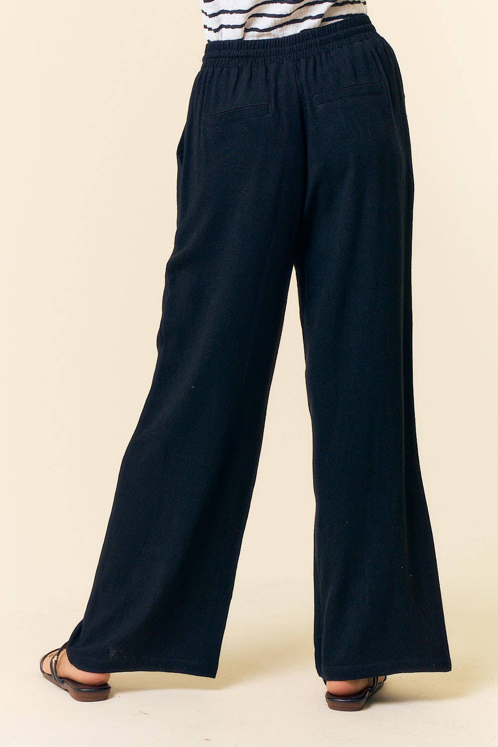 Straight Leg Linen Drawstring Pant