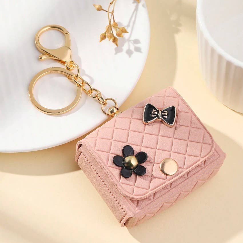 MINI DESIGNER BAG BOW FLOWER KEYCHAINS BAG CHARM