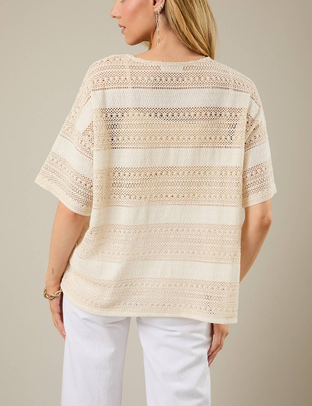 CROCHET KNIT CAMI INSERTED TOP