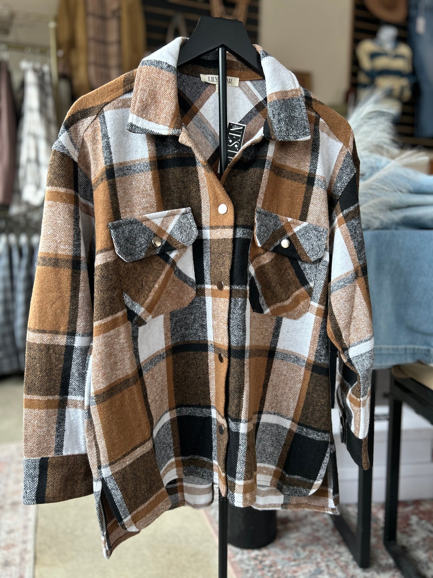 COZY CHIC OVERSIZED FLANNEL SHACKET