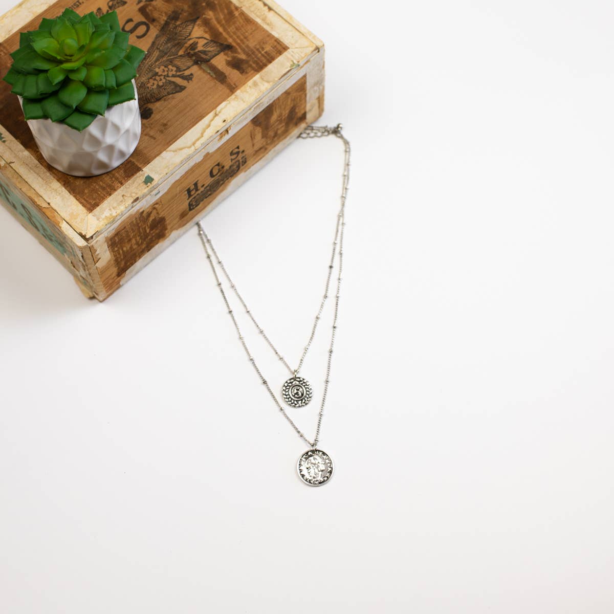 Layered Vintage Coin Necklace