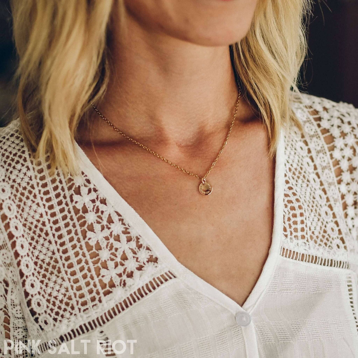 Pink Salt Riot - Trust My Darling Gold Necklace