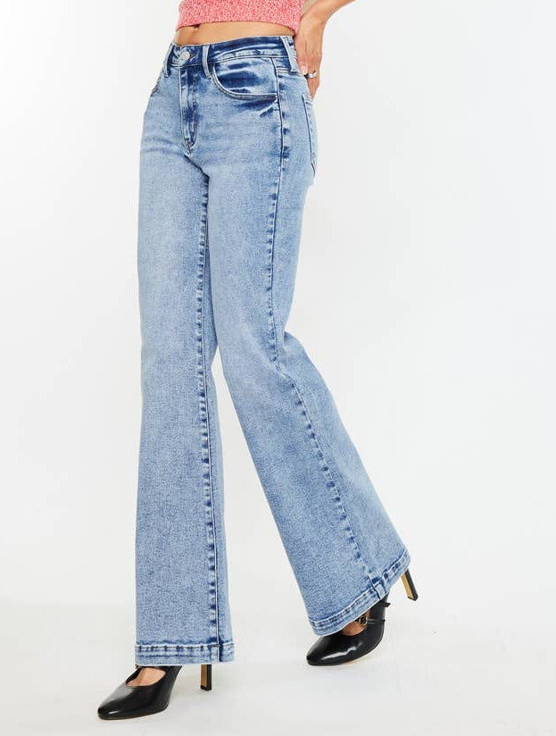 OPEN PACK HIGH RISE WIDE LEG FLARE JEANS