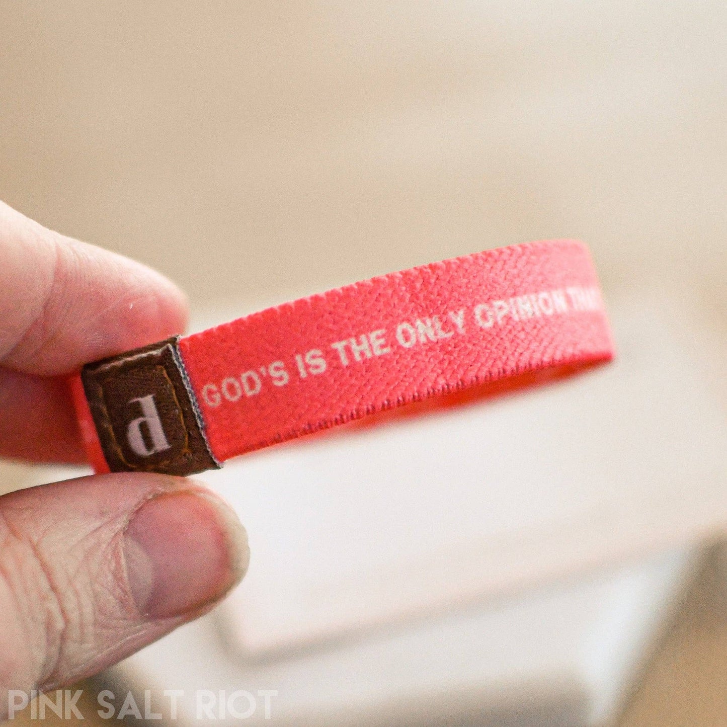 Pink Salt Riot - Beautiful Worthy & Loved Little Girl Pink Floral Wristband