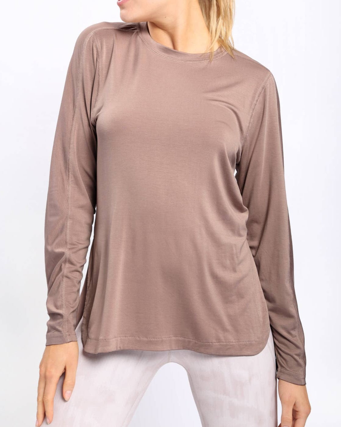 Longline Pullover with Curved Hem