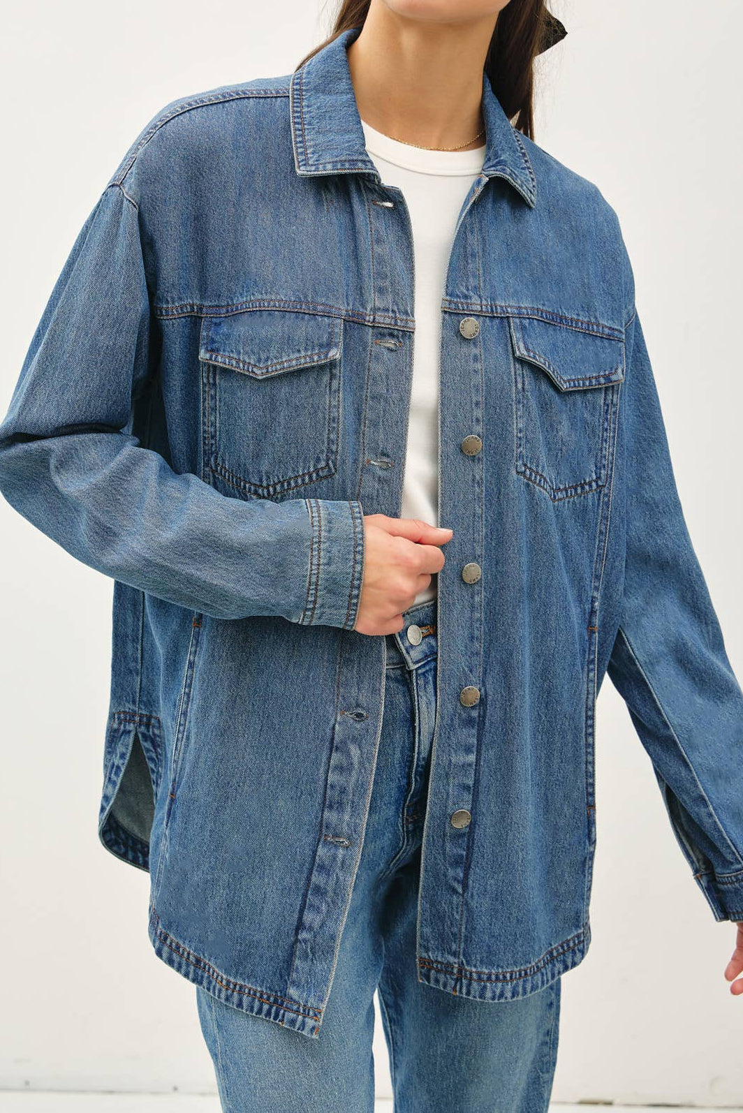 CLASSIC VINTAGE DENIM TENCEL SHACKET