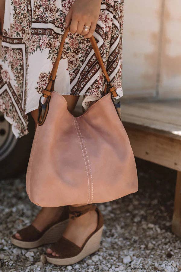 Side Metal Accent Hobo Bag