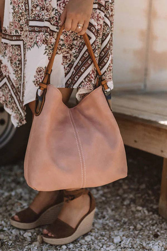 Side Metal Accent Hobo Bag