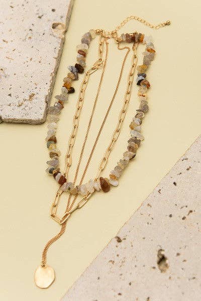 NATURAL STONE LAYER NECKLACE |