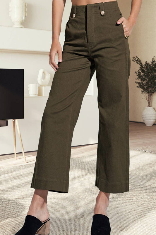 Soft Washed  High Rise Wide Leg Pants
