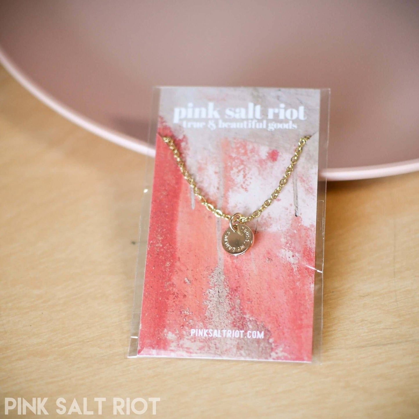 Pink Salt Riot - Trust My Darling Gold Necklace