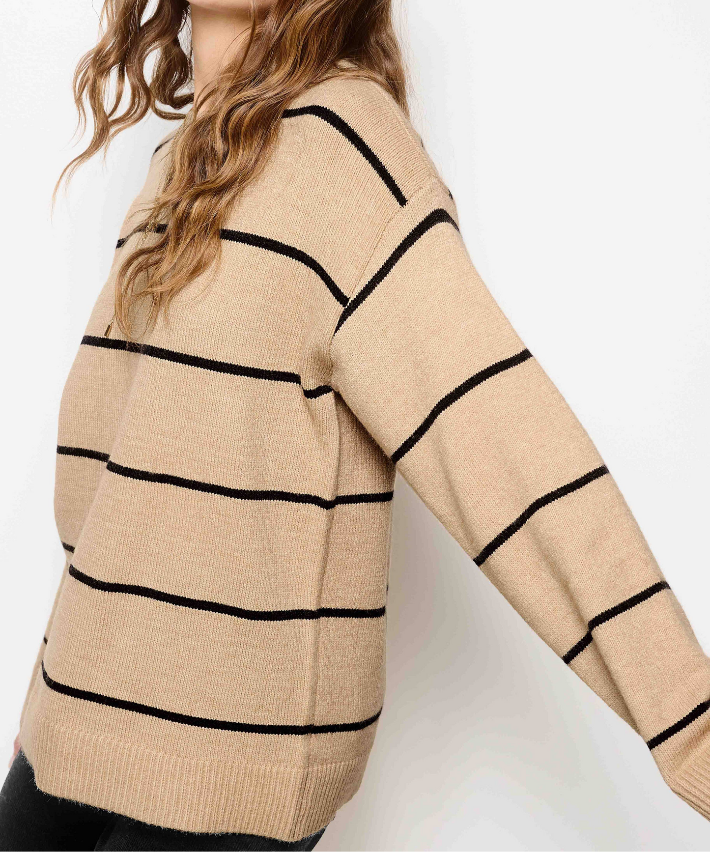 Loose Fit Stripe Crewneck Sweater