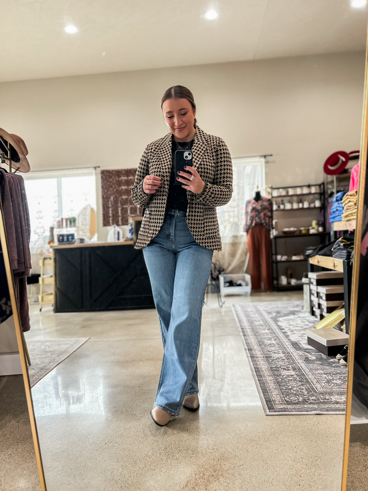 HOUNDSTOOTH BLAZER JACKET