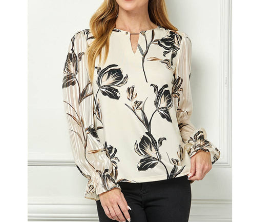 LONG SLEEVE VELORA PRINT BLOUSE