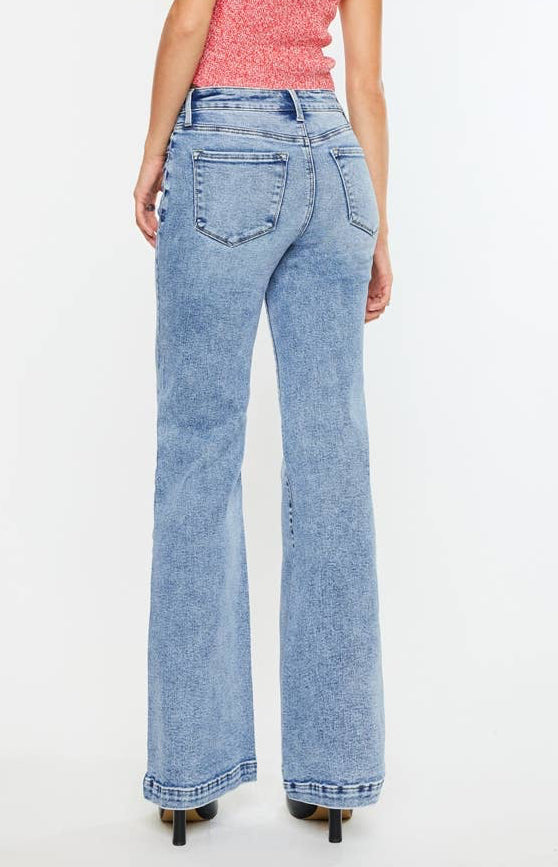 OPEN PACK HIGH RISE WIDE LEG FLARE JEANS