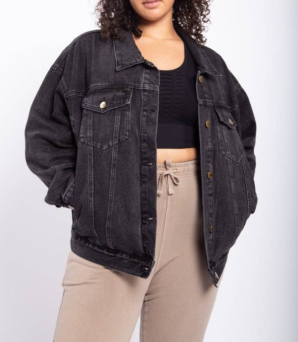 CURVY Boxy-Cut Denim Jacket