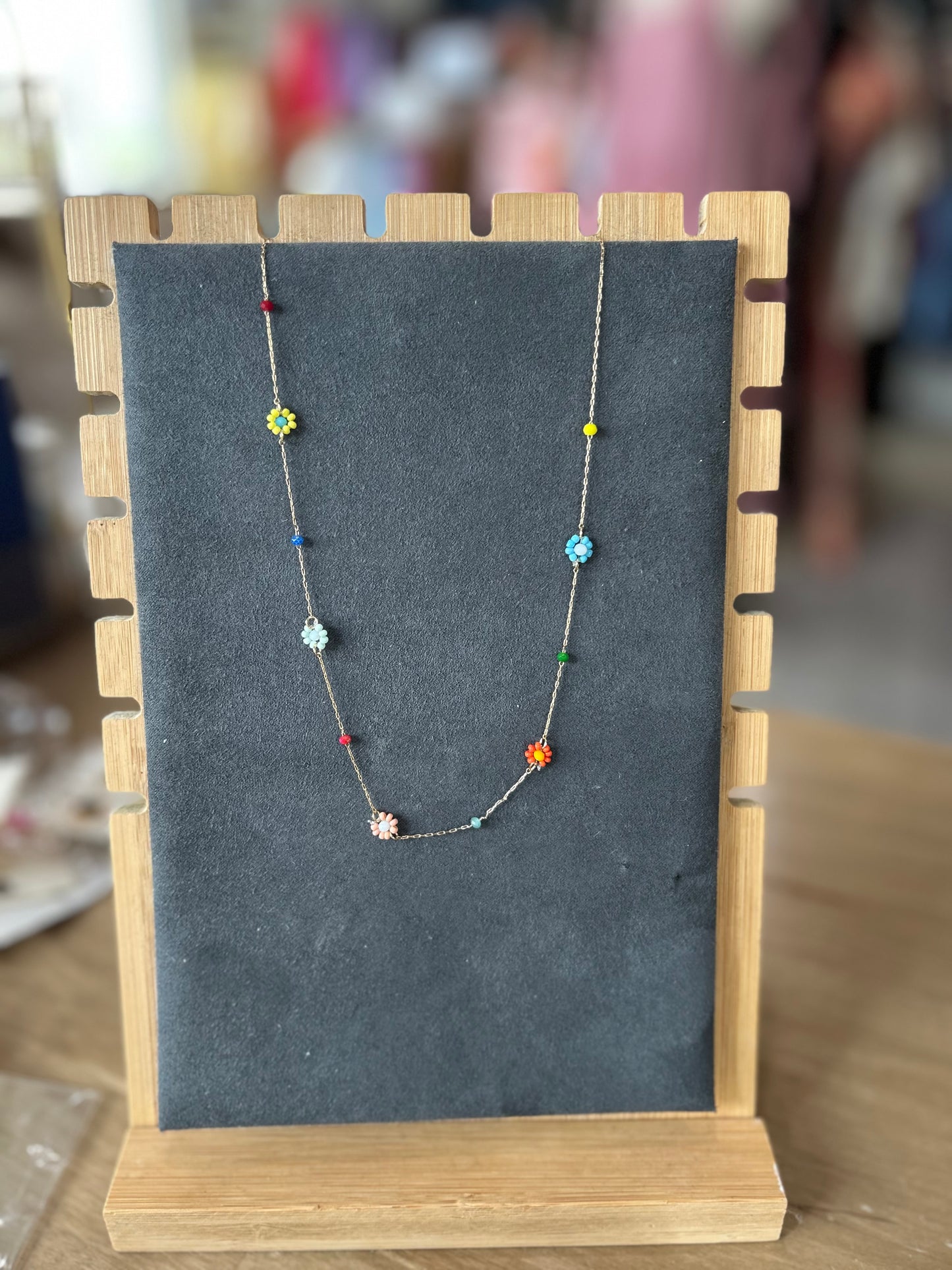 Flower Bead Chain Necklace