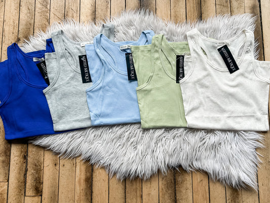 Racerback Rib Knit Tank Top
