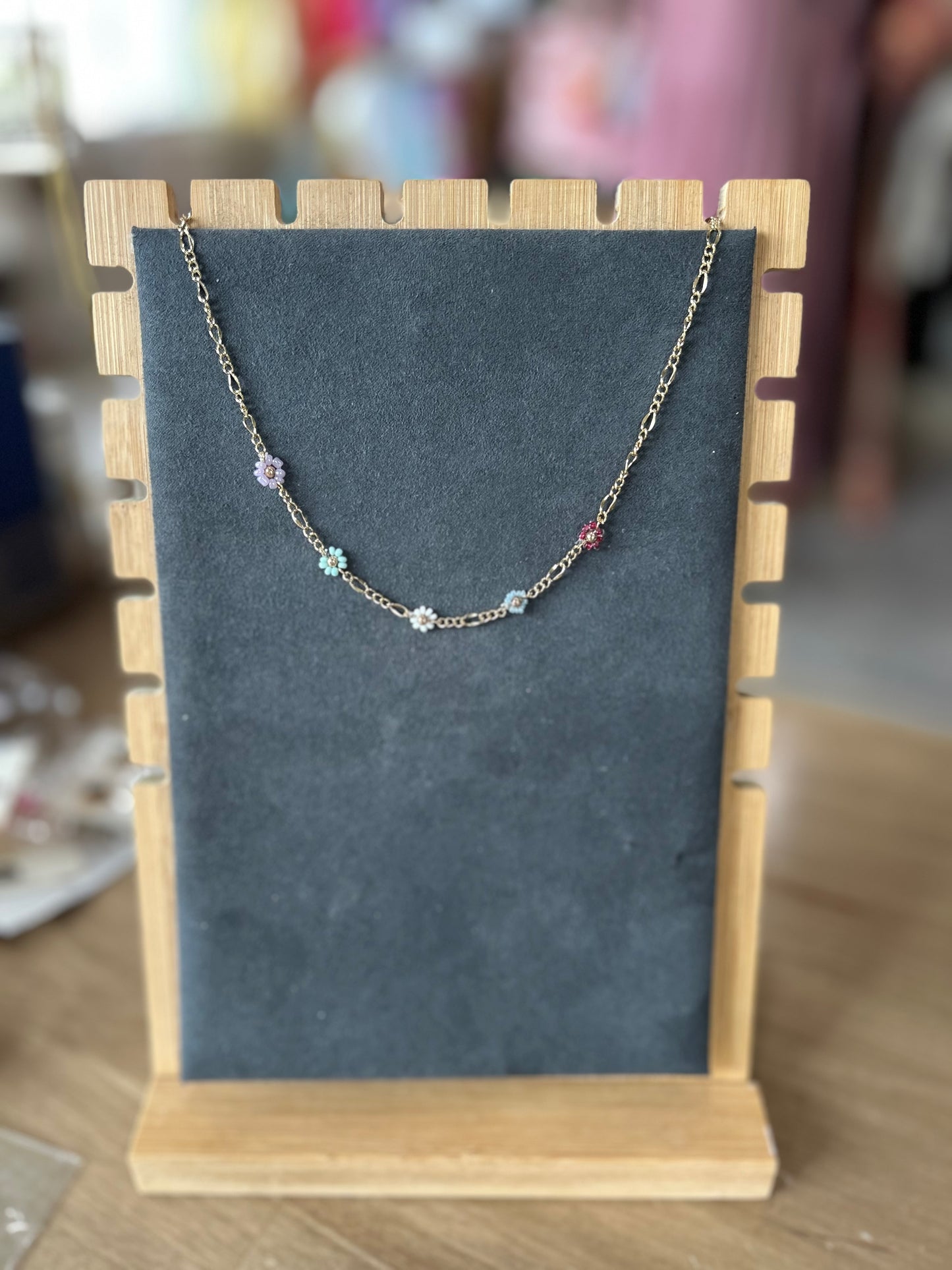 Flower Bead Chain Necklace