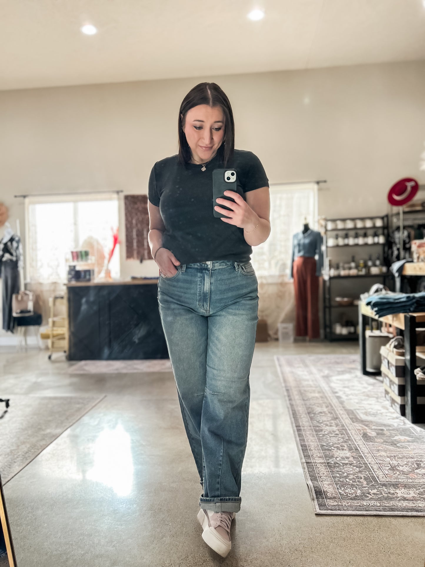 GARMENT DYE RIBBED TOP