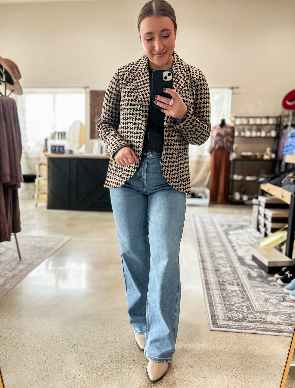 HOUNDSTOOTH BLAZER JACKET