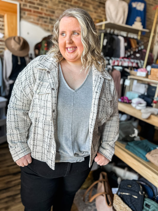 Bottom Overlap V-neck Top