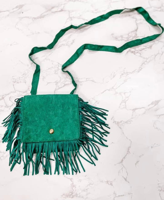 Suede Fringe Crossbody Mini Purse