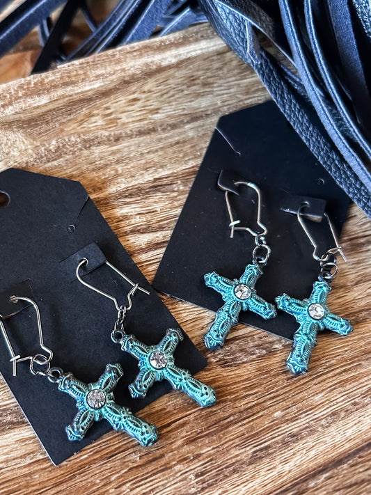 Studded Cross Dangles
