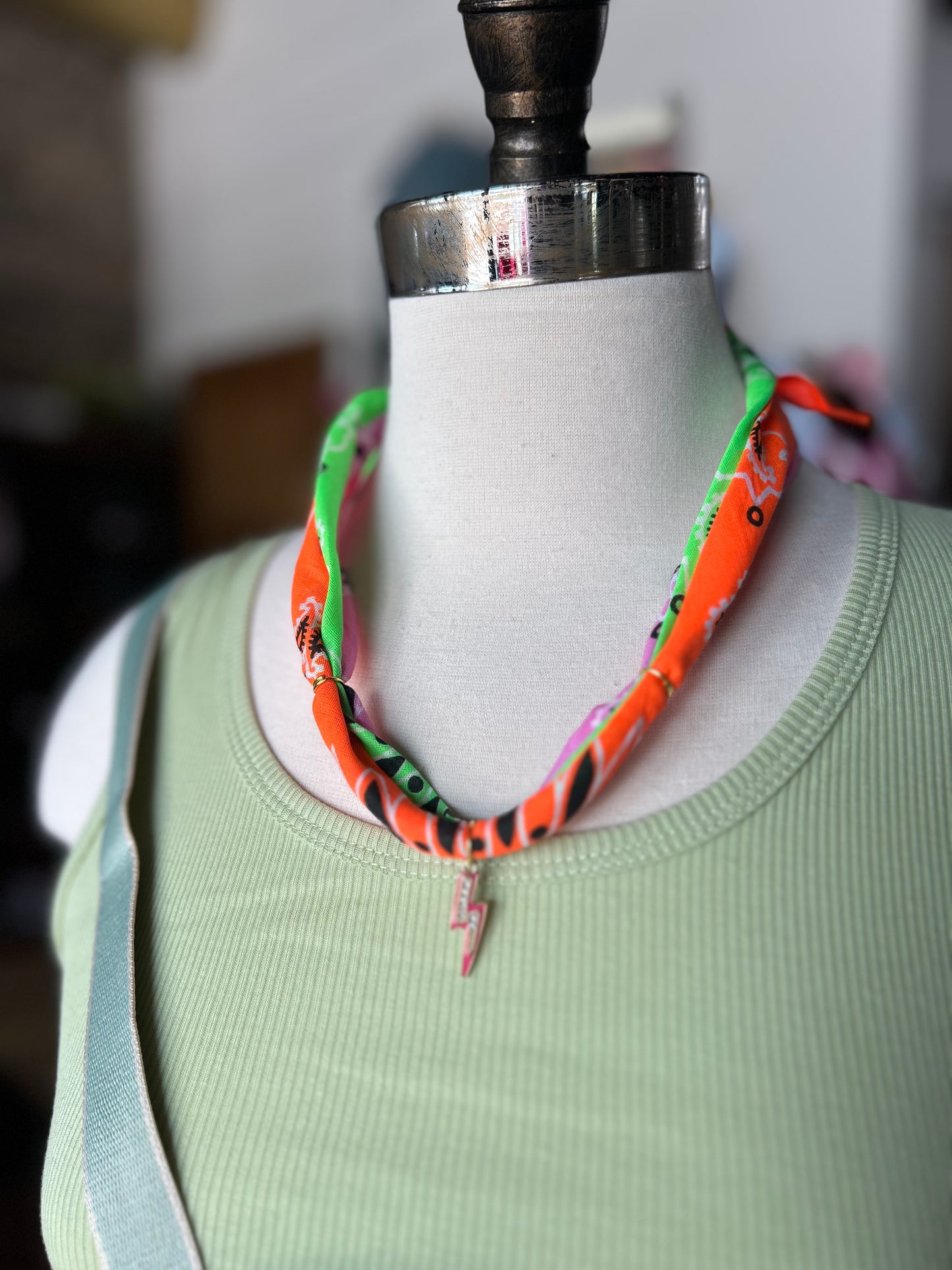 Neon Bandanna Necklace