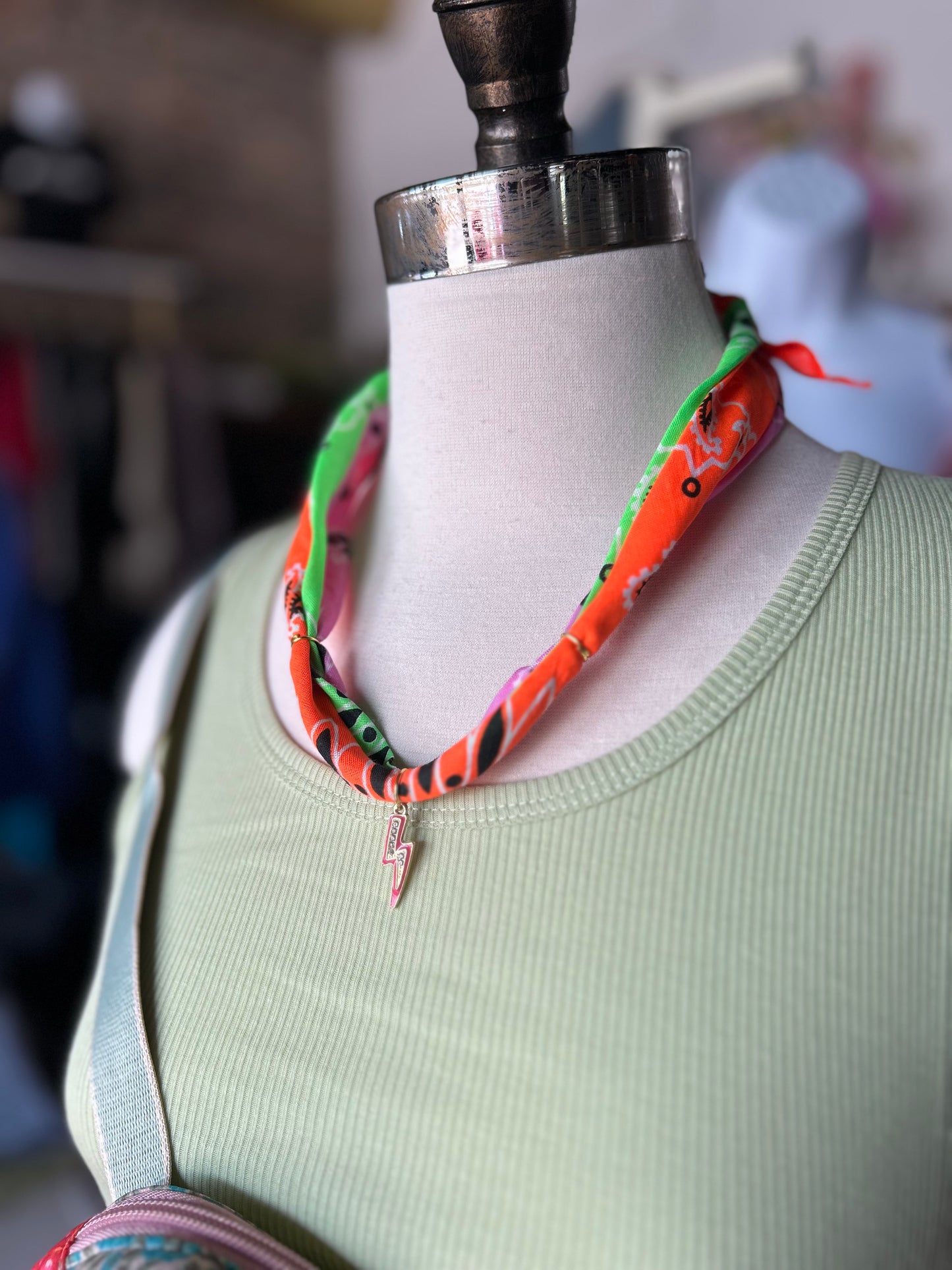 Neon Bandanna Necklace