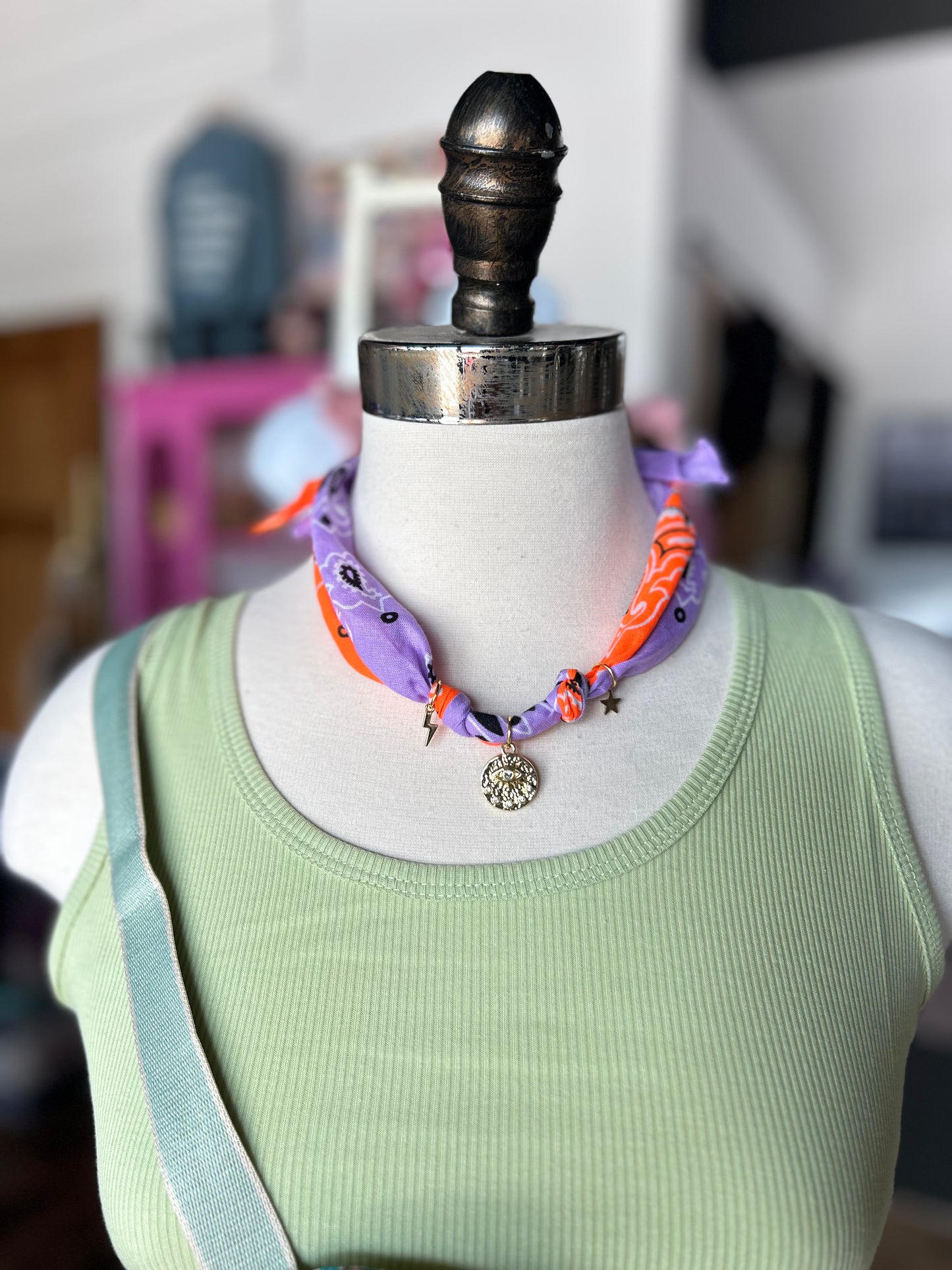 Neon Bandanna Necklace
